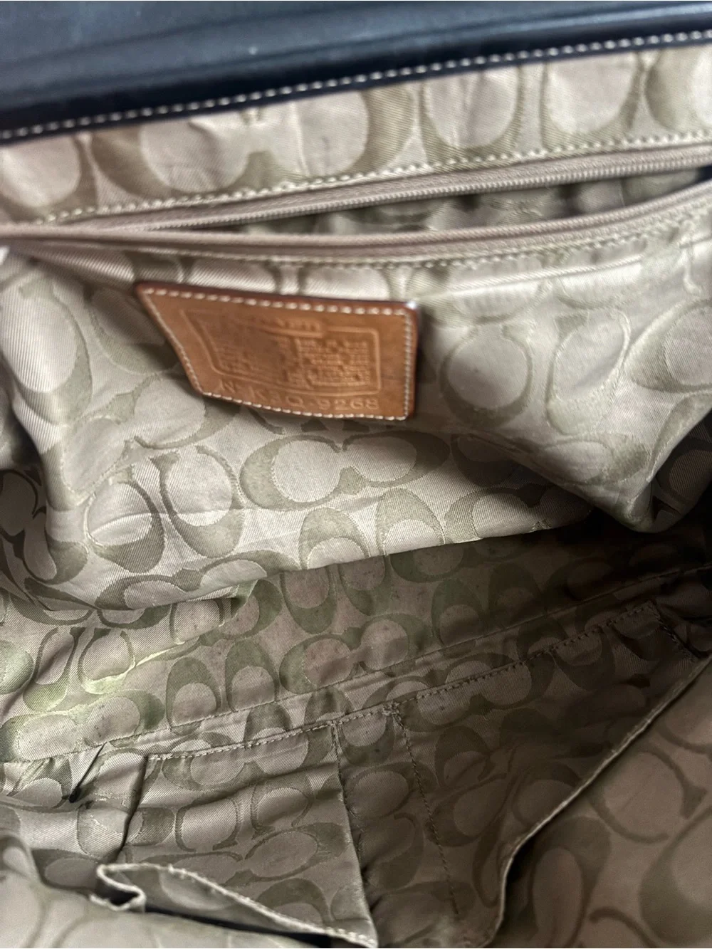 Coach Black Leather Duffel Bag with Tan Accents